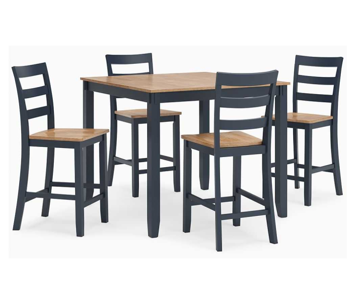 Gesthaven - Natural / Blue - Dining Room Counter Table Set (Set of 5)