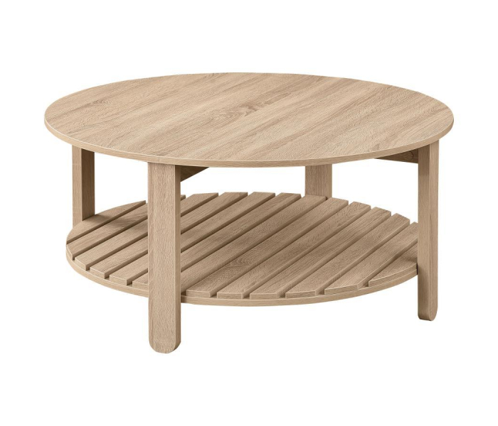 Fowler - 1-Shelf Round Engineered Wood Coffee Table - Natural, 35.5"