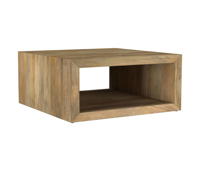 Benton - Square Solid Mango Wood Coffee Table - Natural, 39"