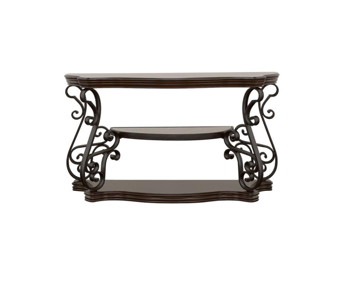 Laney - Scrollwork Entryway Sofa Console Table - Deep Merlot, 53.75"