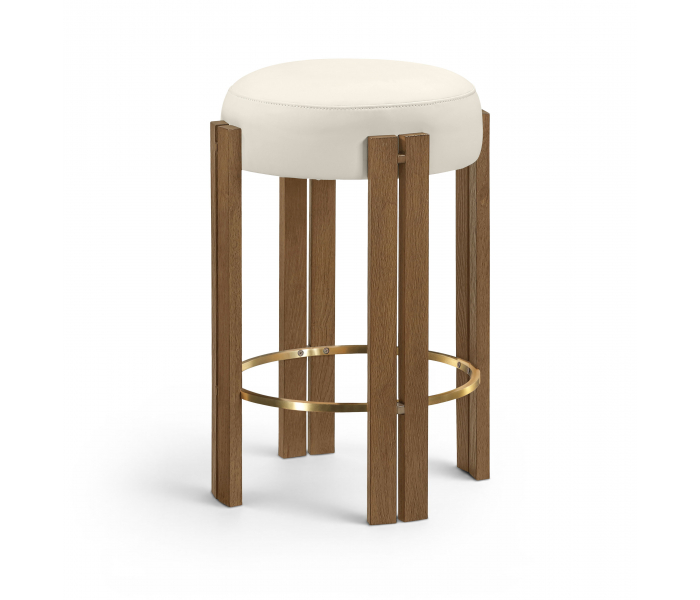 Harrison - Vegan Leather Counter Stool - Cream / Natural - Beige