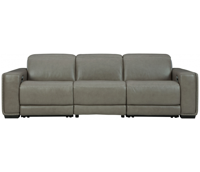 Correze Power Sofa 3 Pc Sectional Gray, 116.5"