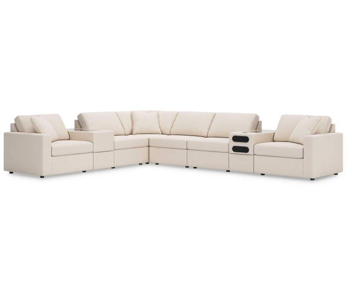 Cozymax - Oyster - 8-Piece Sectional With Audio And Storage Consoles, 156"