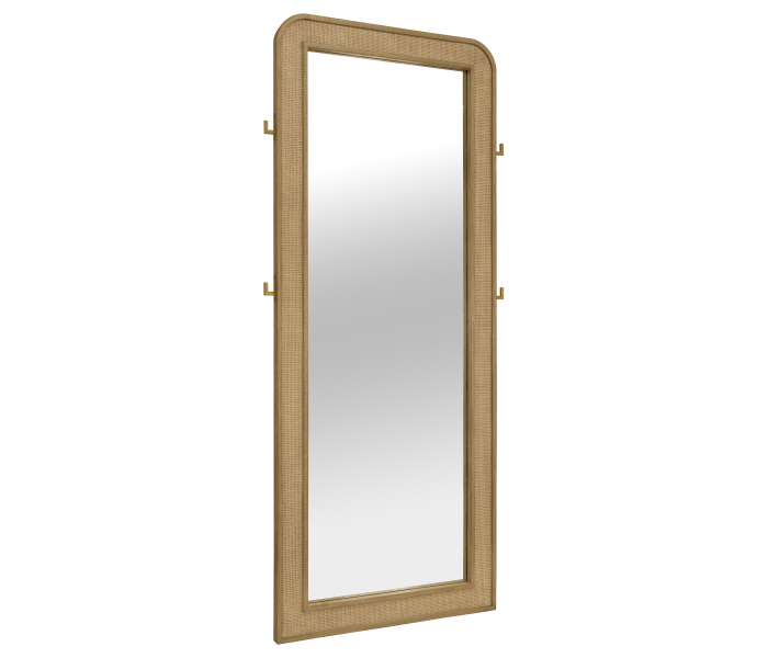 Arini - Cane Weave Full Length Standing Floor Mirror - Sand Wash