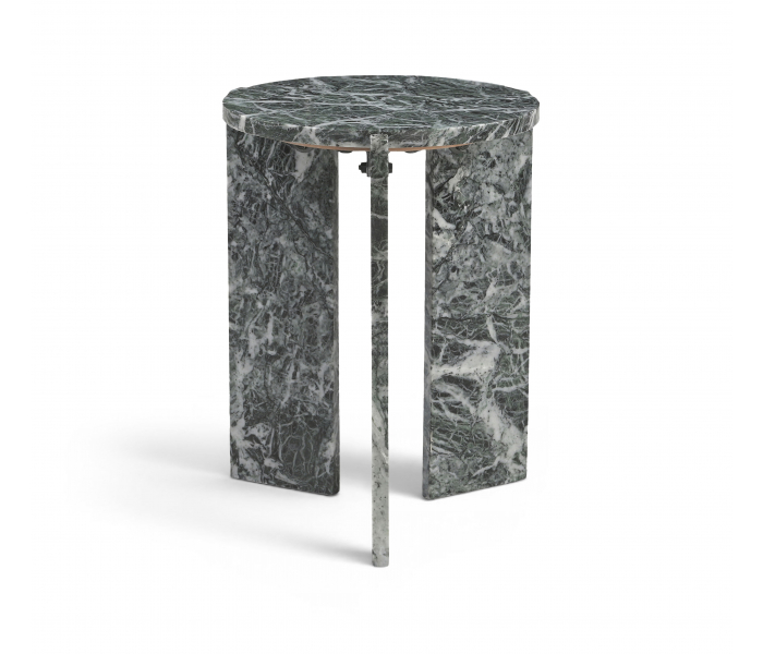 Vernazza - Genuine Marble End / Side Table - Green / - Dark Green, 16"