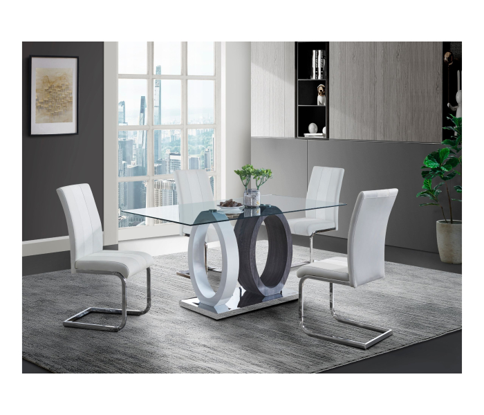 D1628 - 9 Piece Dining Room Set (Dining Table And 8 Dinning Chairs) - White