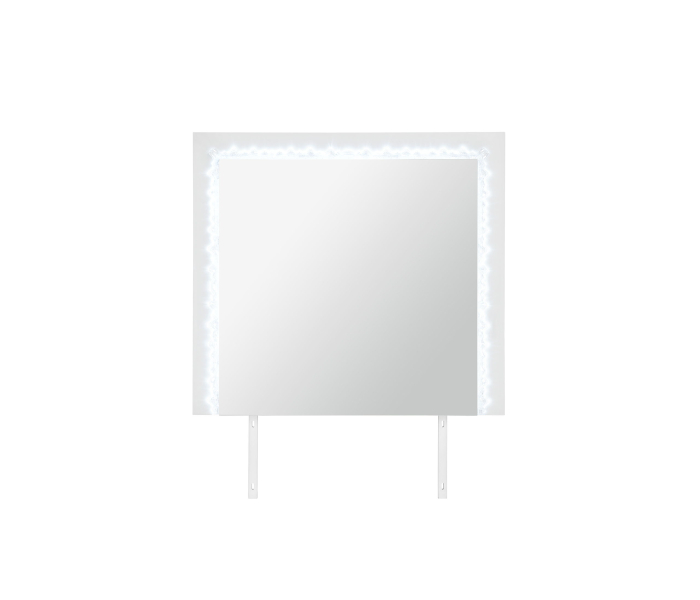 Naomi - Mirror With LED - Silver - Pearl Silver, 41.22" Wide