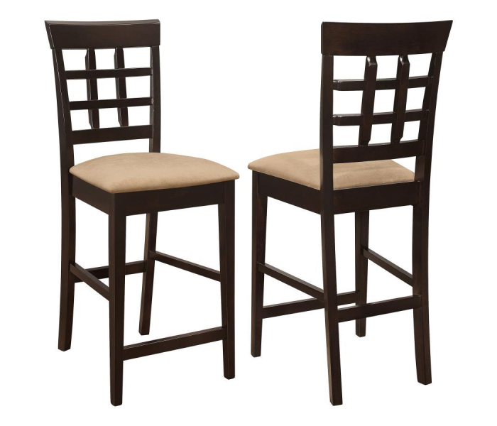 Gabriel - Lattice Back Counter Chair (Set of 2) - Cappuccino