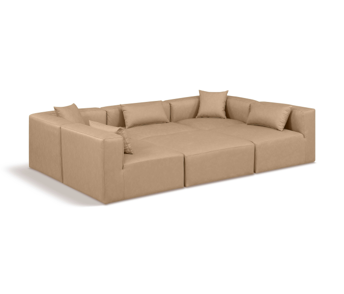 Cube - 6 Piece Modular Sectional - Tan, 108"