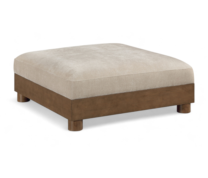 Turin - Fabric Upholstered Modular Ottoman - Taupe - Beige