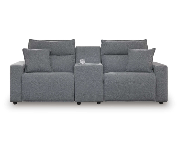 CozyMax II 3-Piece Power Reclining Sectional With Storage Console Salt And Pepper, 100"
