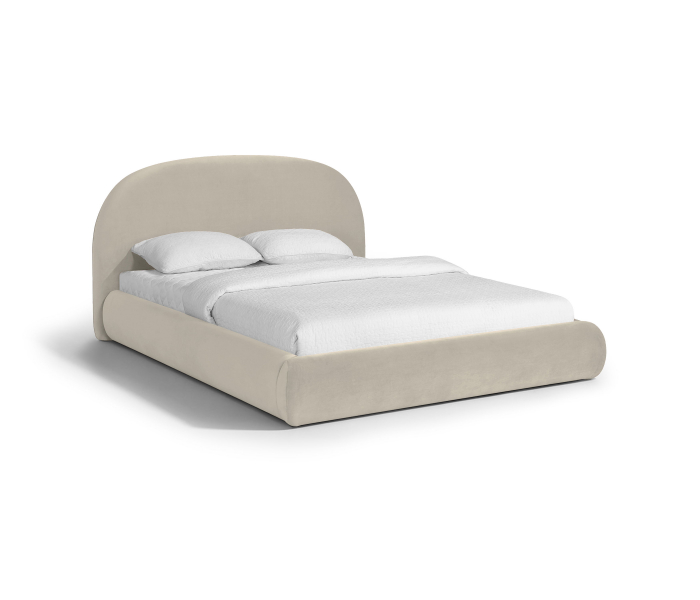 Celine - Upholstered Full Bed - Cream - Beige
