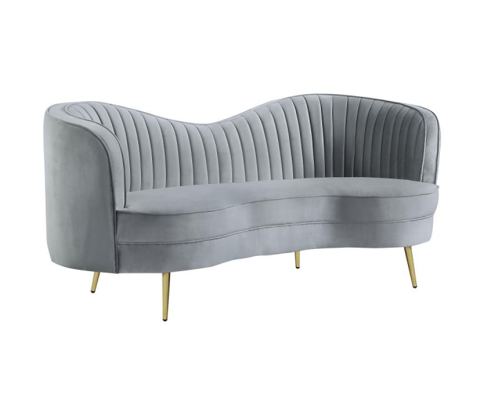 Sophia - Upholstered Channel Tufted Loveseat - Dark Gray