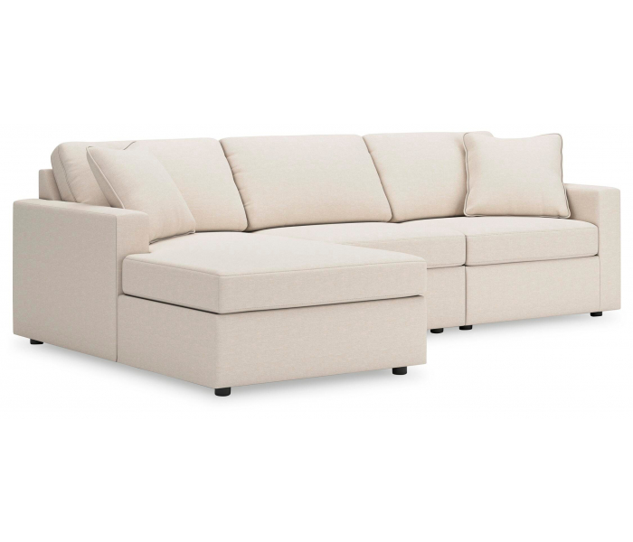 Modmax 3-Piece Sectional Sofa With LAF Corner Storage Chaise Oyster, 109"