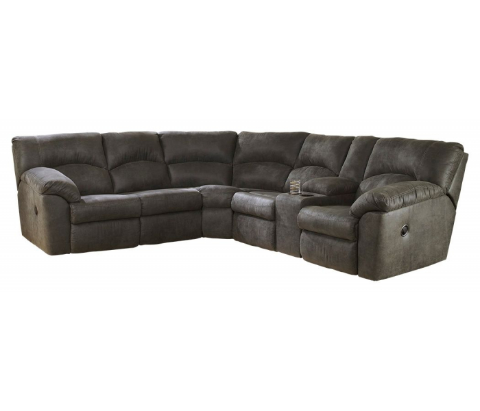 Tambo Right Arm Facing Loveseat With Console 2 Pc Sectional Pewter, 117"