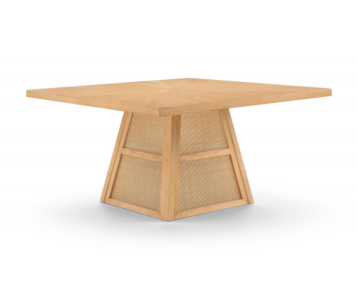 Fenwick - Cane Oak Veneer And Solid Wood Dining Table - Natural - Light Brown, 54.25"
