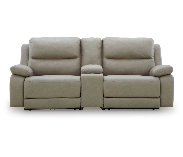 Narwhal Place 3-Piece Power Reclining Sectional With Storage Console Pebble, 93"