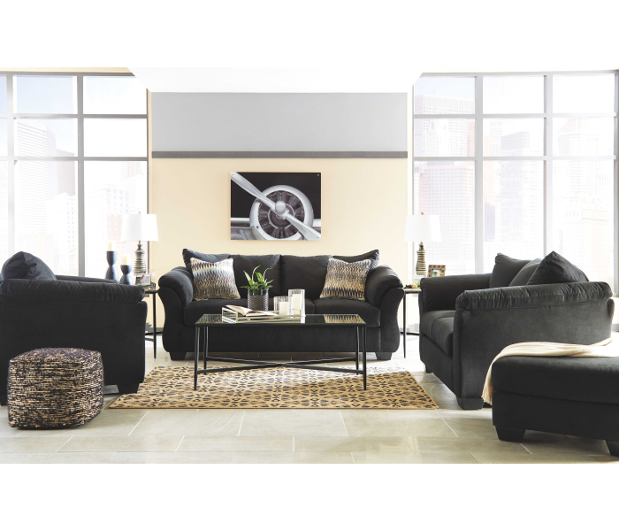 Darcy - Black - 4 Pc. - Sofa, Loveseat, Chair, Ottoman