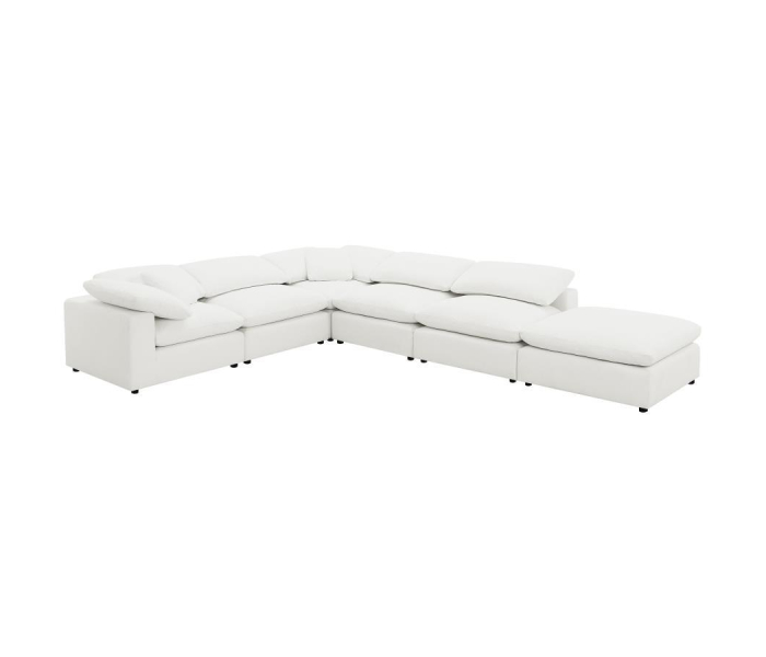 Raleigh - 6 Piece Boucle Upholstered Modular Sectional - Ivory, 175.5"