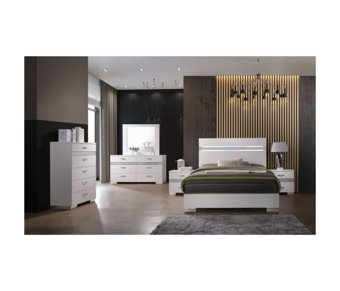 Naima II - Nightstand - White High Gloss