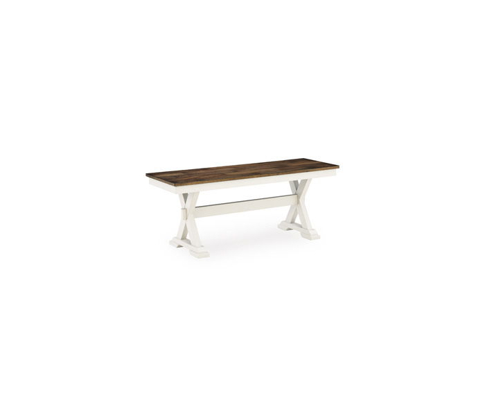Brinfern Large Dining Room Bench Brown / Antique White
