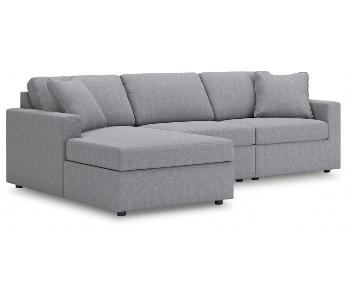 Modmax 3-Piece Sectional Sofa With LAF Corner Storage Chaise Granite, 109"