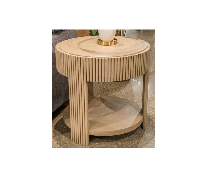 Zaninport Round End Table Bisque, 26"