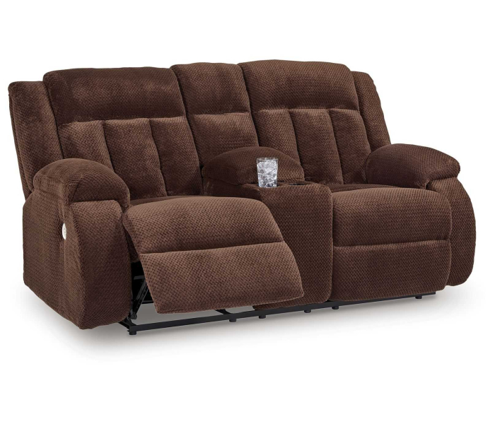 Free Wake - Chocolate - Double Relcining Power Loveseat With Console