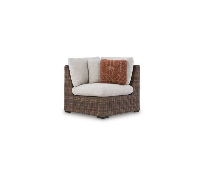 Dolan Creek Corner With Cushion Beige / Brown, 35"