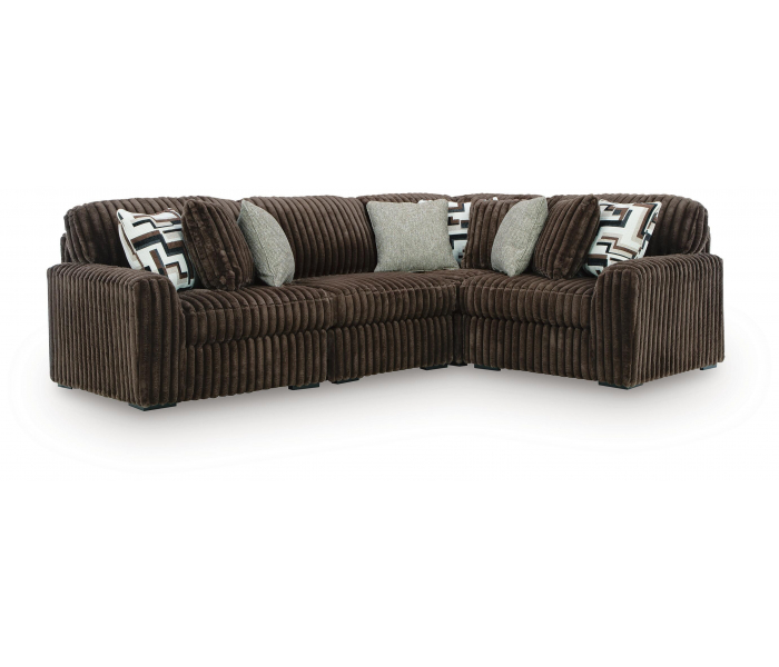 Midnight-Madness 4-Piece Sectional Chocolate, 122"