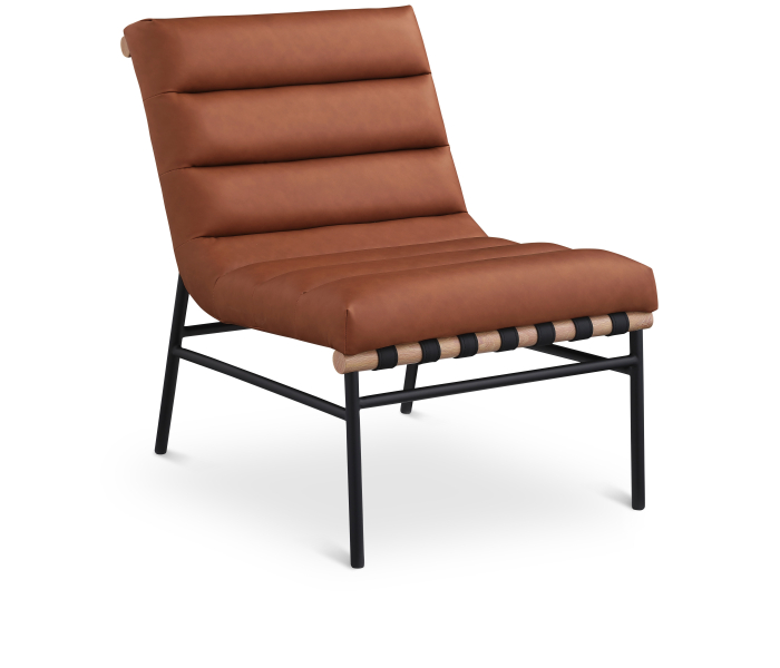 Burke - Faux Leather Accent Chair - Cognac