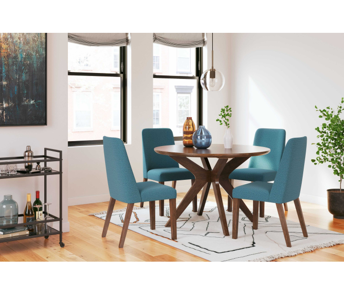 Lyncott - Blue / Brown- 5 Pc. - Dining Room Table, 4 Side Chairs