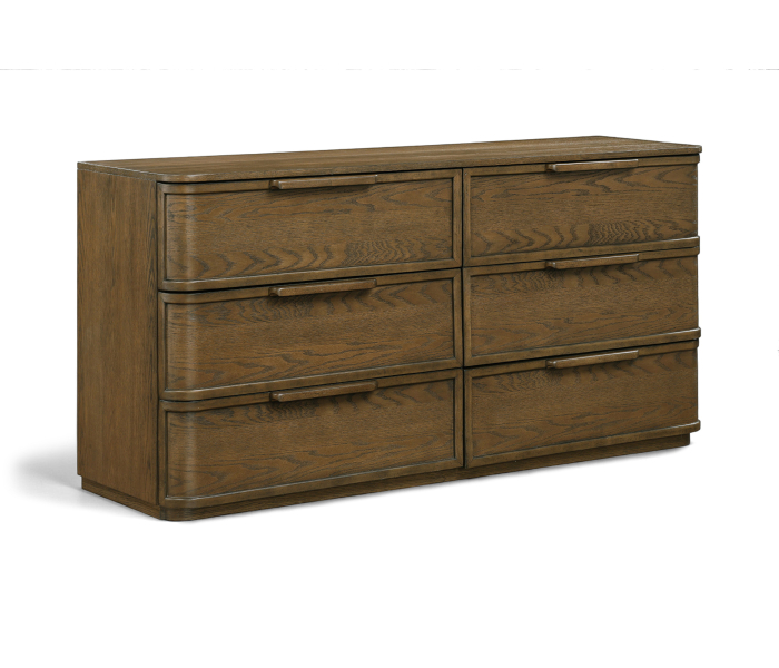 Tiberio - Oak Veneer And Solid Wood Dresser - Brown, 65" Wide