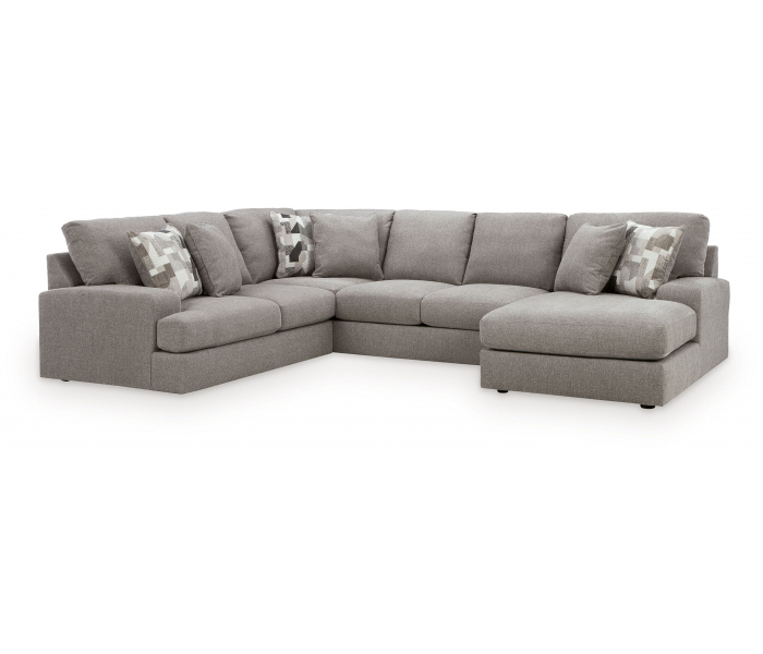 Lindon 3-Piece Sectional With RAF Corner Chaise Smoke, 136"