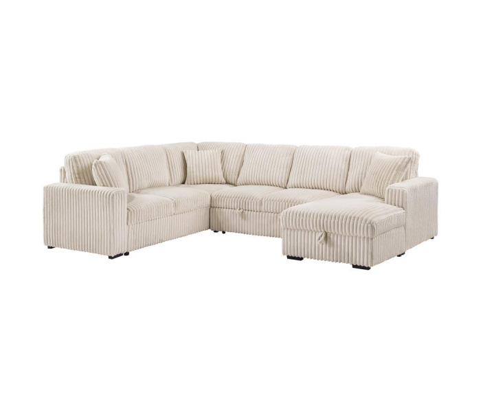 Devonshire - Sleeper Sectional Sofa Storage Chaise - Camel, 122.5"