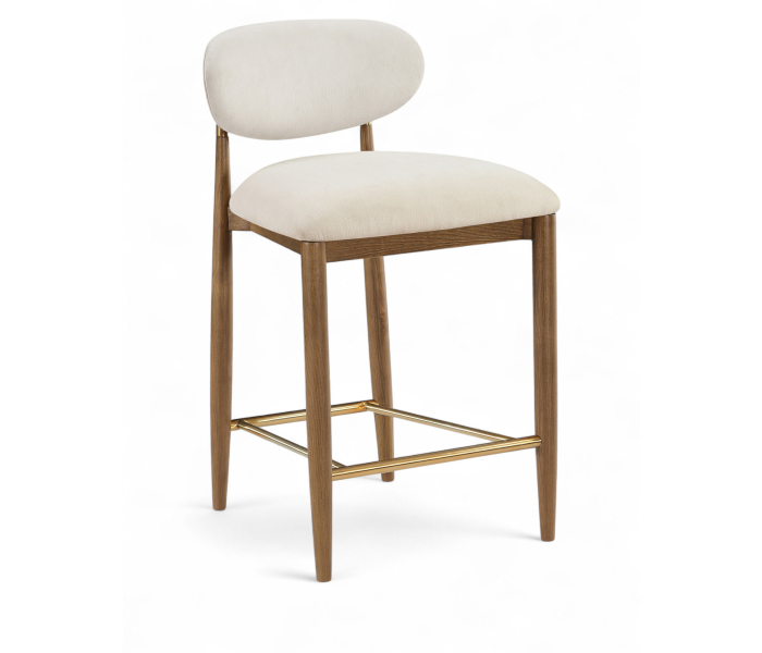 Riccio - Performance Fabric Stool - Cream - White