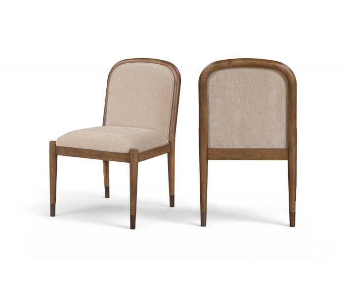 Cambria - Fabric Upholstered Dining Side Chair (Set of 2) - Beige / Brown