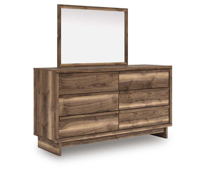Chirason - Brown - Six Drawer Dresser And Mirror, 62" Wide