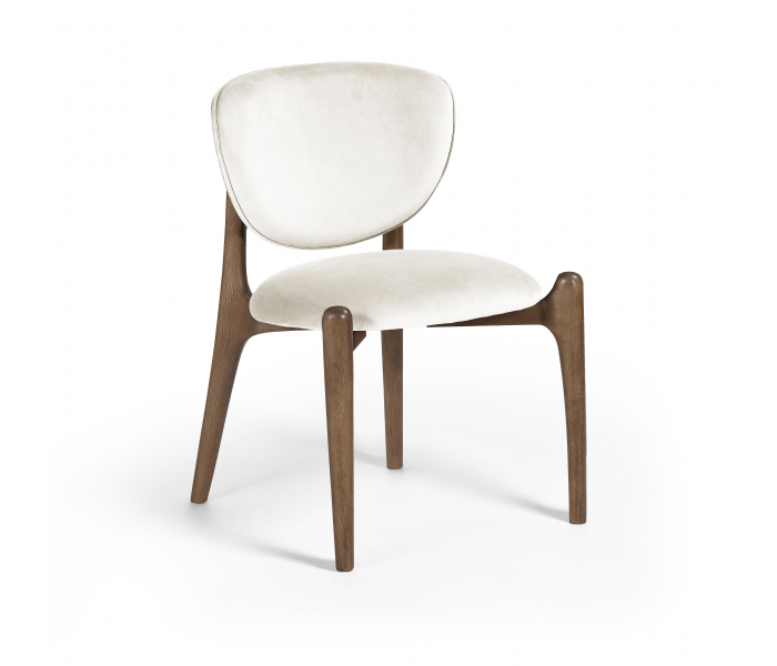 Velora - Upholstered Dining Chair (Set of 2) - Cream / Brown - Pearl Silver