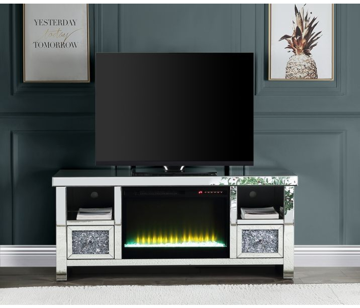 Noralie - TV Stand - Mirrored & Faux Diamonds - 26"