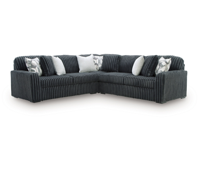 Midnight-Madness 3-Piece Sectional Gunmetal, 121"