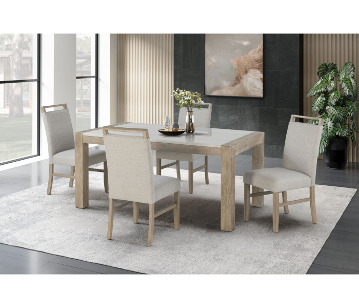 D1321 - Dining Table & 4 Dining Chairs - Light Grey /