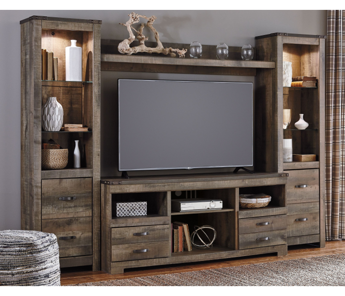 Trinell 4 Pc. Entertainment Center 63" TV Stand Brown