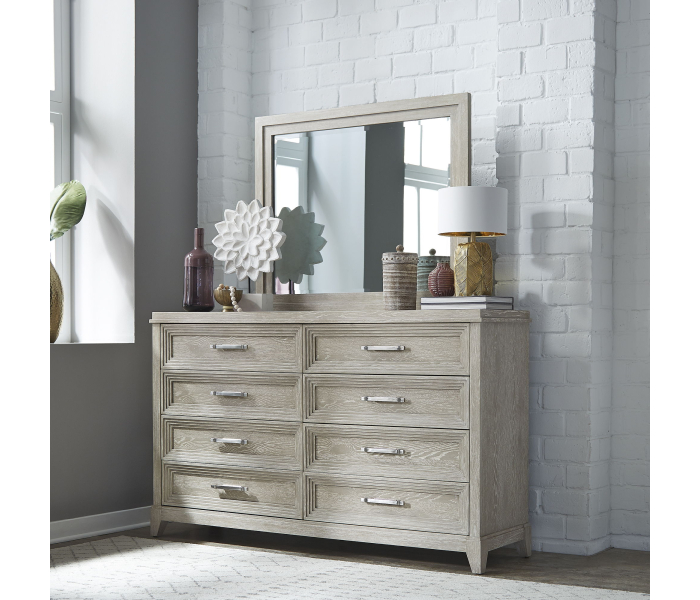 Belmar - Dresser & Mirror - Washed Taupe, 66" Wide