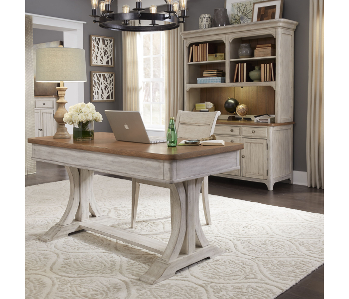 Farmhouse Reimagined - 3 Piece Home Office Set (Desk & Hutch)