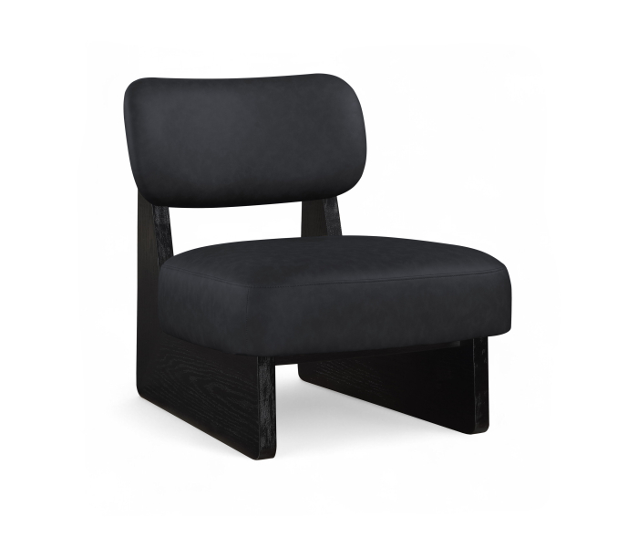 Vetra - Vegan Leather Upholstered Accent Chair - Black / Painted - Black