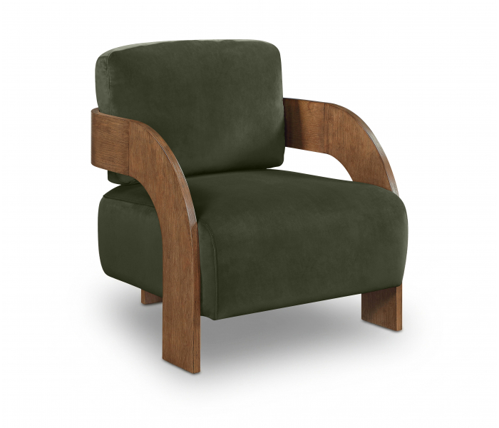 Cedra - Velvet Performance Fabric Upholstered Accent Chair - Dark Green