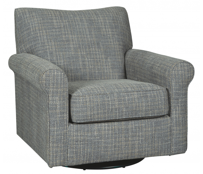 Renley Swivel Glider Accent Chair Dark Gray