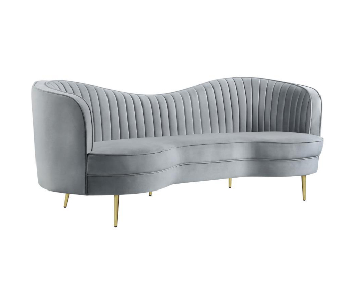 Sophia - Upholstered Channel Tufted Sofa - Dark Gray, 84"
