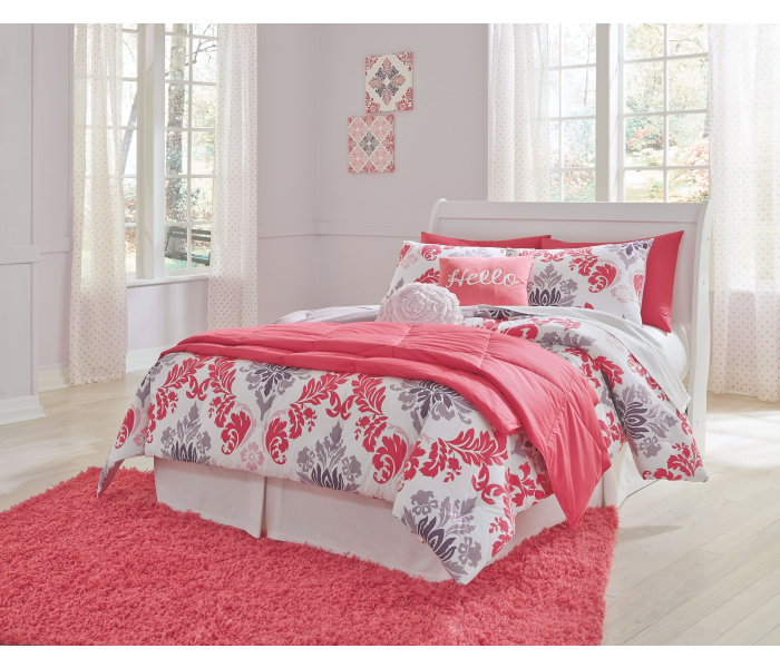 Anarasia - White - Full Sleigh Headboard with Bolt on Bed Frame